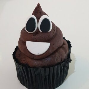 Poop emoji cupcake