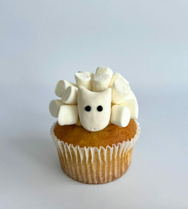 Wool you be mine? cupcake in white