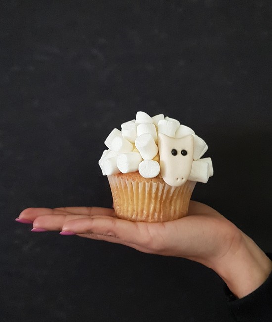 Wool you be mine? cupcake in white