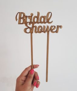 "Bridal Shower" laser-cut topper