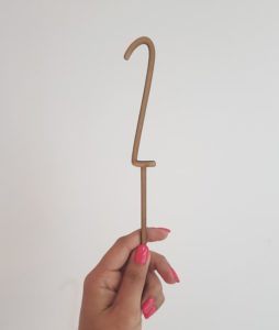 Skinny numeral 2 laser-cut topper