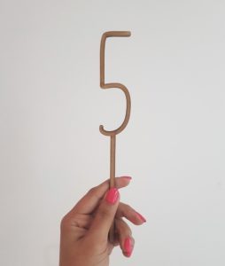 Skinny numeral 5 laser-cut topper