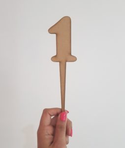 Block numeral 1 laser-cut topper