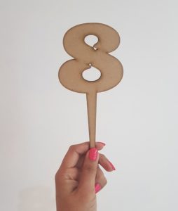 Block numeral 8 laser-cut topper