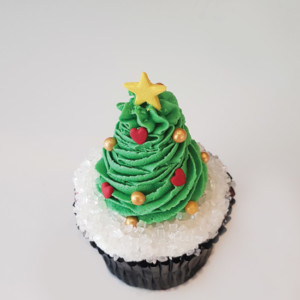 Festive tree cupcake