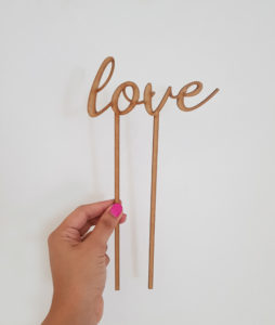 Love laser-cut topper