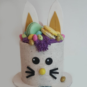 Speckled bunny cake