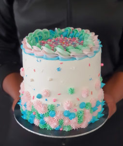 Classic gender reveal cake