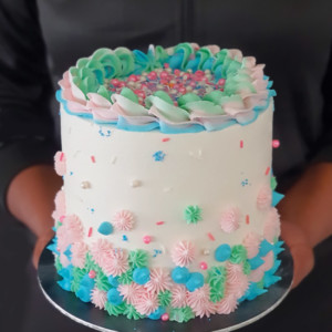 Classic gender reveal cake