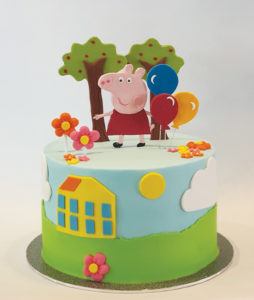 Peppa Pig-inspired cake