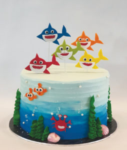 Baby Shark-inspired cake