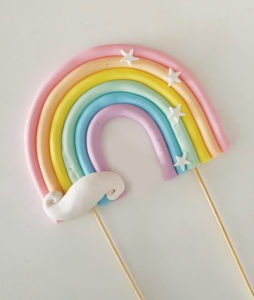 Pastel rainbow topper