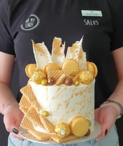 Golden wafer cake