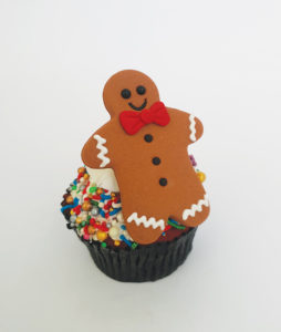 Gingerbread man cupcake