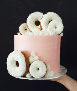 Donut worry, be happy cake