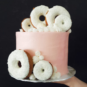 Donut worry, be happy cake