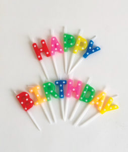 "Happy Birthday" colourful candles