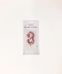 3 rose gold candle