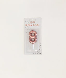 8 rose gold candle