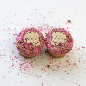 grl pwr fist cupcake