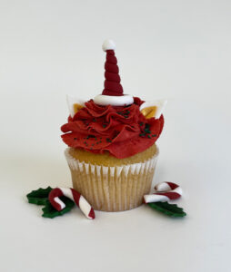 Caroling Unicorn Cupcake