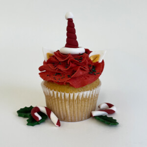 Caroling Unicorn Cupcake