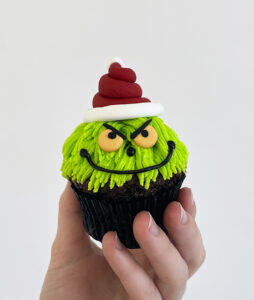 Resting Grinch Face Cupcake