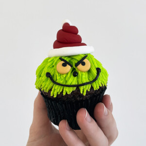 Resting Grinch Face Cupcake