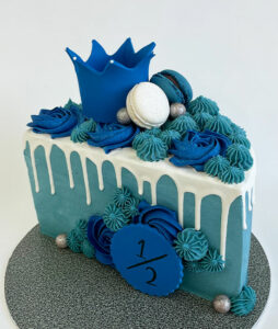 Halfway to One in Blue Cake