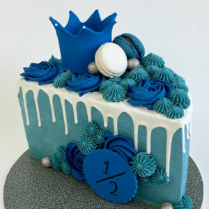 Halfway to One in Blue Cake