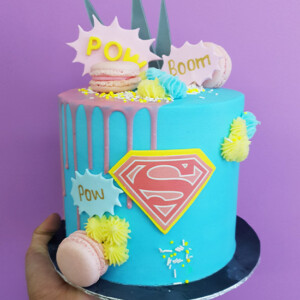 Pastel Supergirl Cake