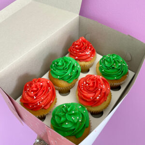 Box of 6 classic festive cupcakes