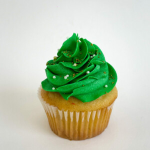 Classic green festive cupcake