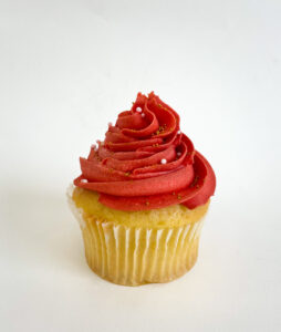 Classic red festive cupcake