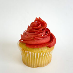 Classic red festive cupcake