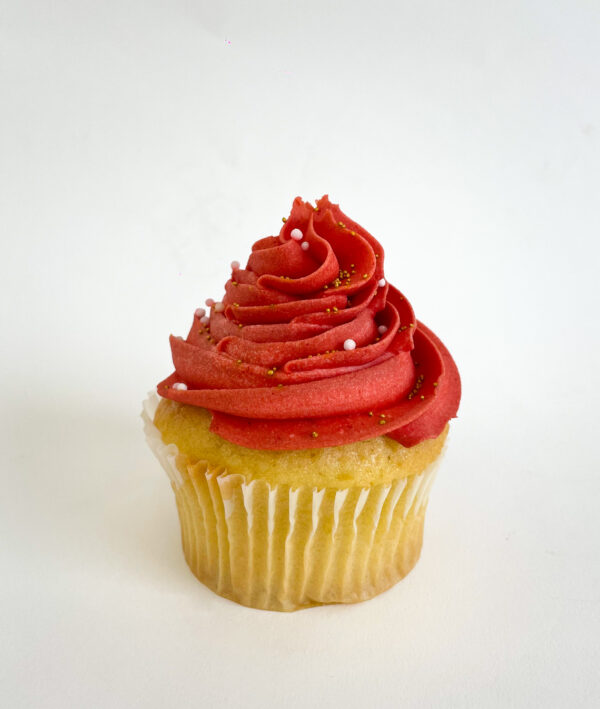 Classic red festive cupcake