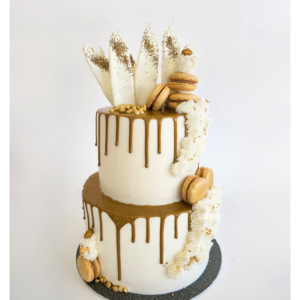 Golden Moment Cake two tiered | Image | Oh My Cake | Bakery in Fourways South Africa | Cakes | Macarons | Cupcakes