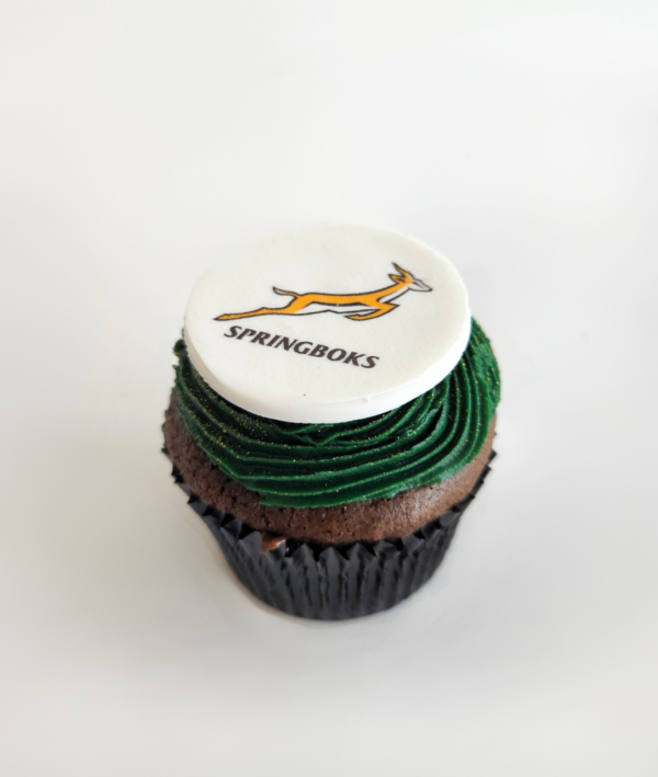 Springbok Rugby Cupcake - White