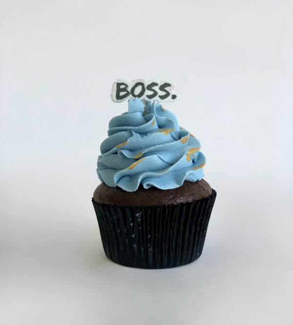Bossy blue cupcake