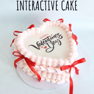 Heart-shaped Burn Cake with ribbons