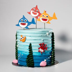 Baby Shark Inspired Cake Primary | Image | Oh My Cake | Bakery in Fourways South Africa | Cakes | Macarons | Cupcakes