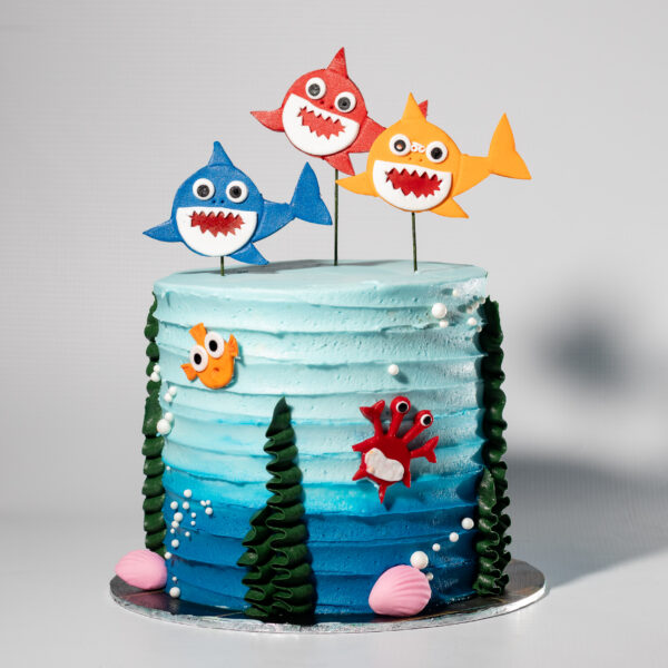 Baby Shark-inspired cake