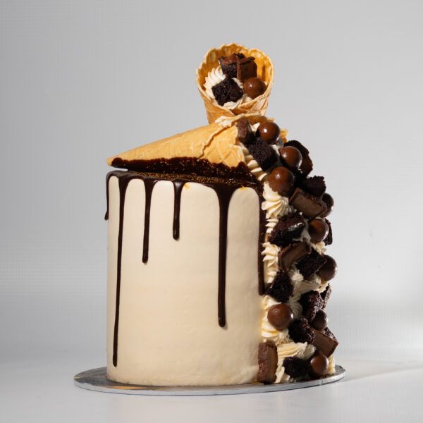 Chocolate cone cascade cake