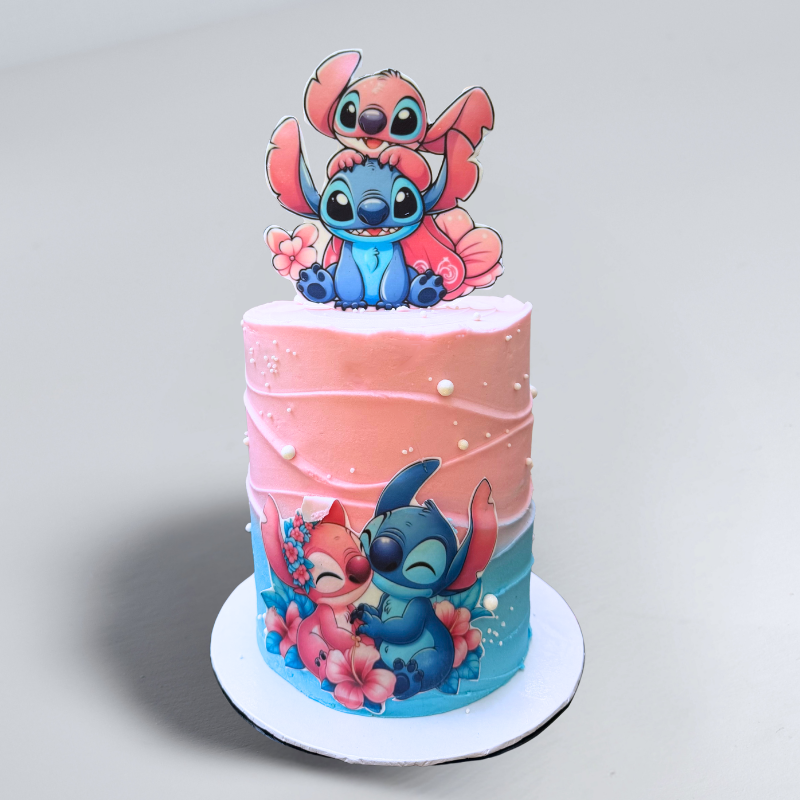 Stitch & Angel-inspired cake