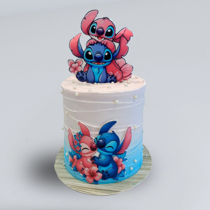 Stitch & Angel-inspired cake